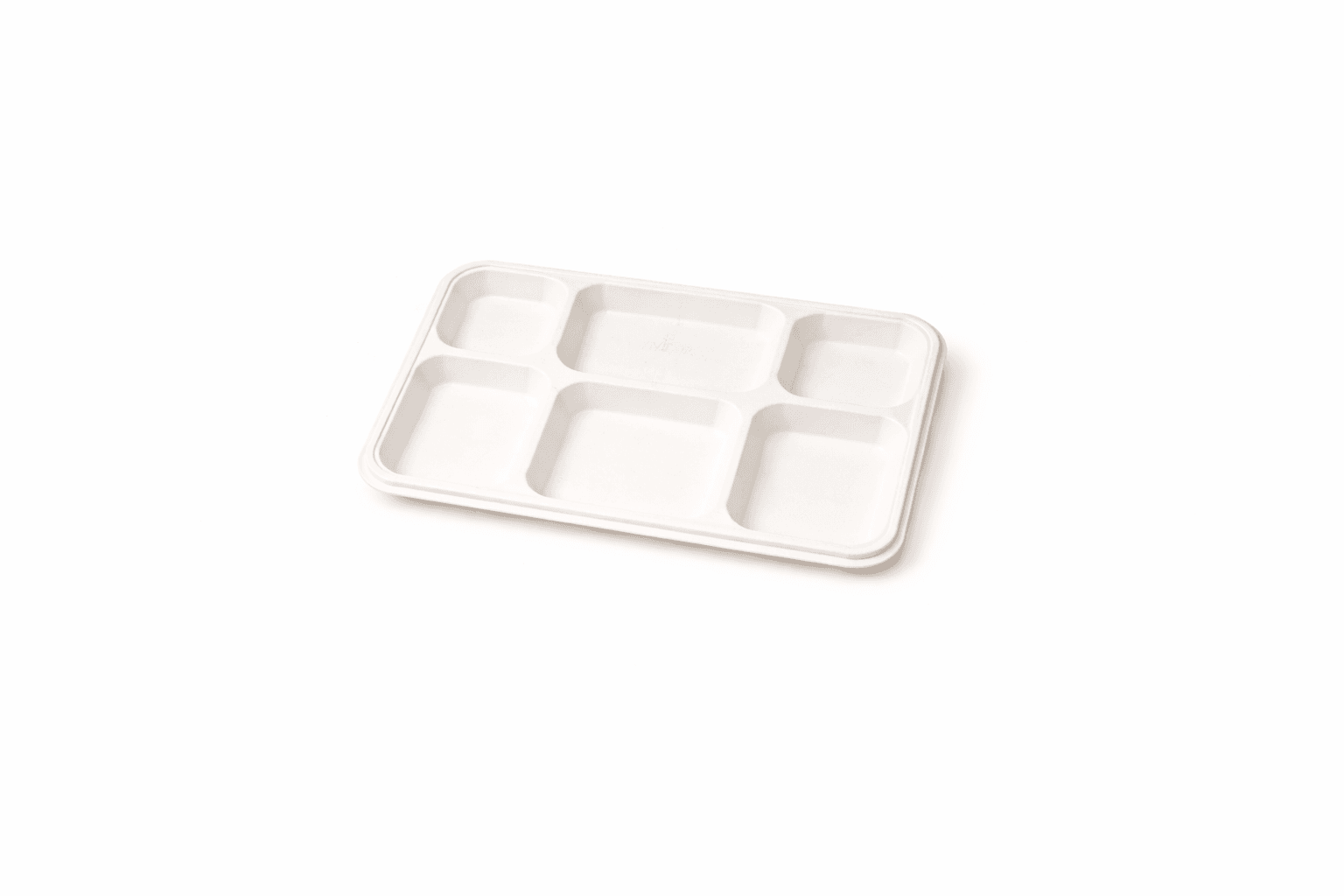 Compostable six-compartment tray in focus.png